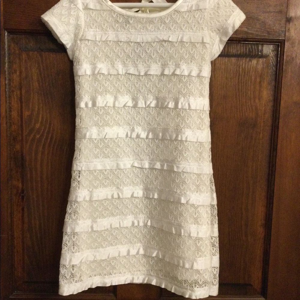 Girls Rare Editions white lace dress, size 7